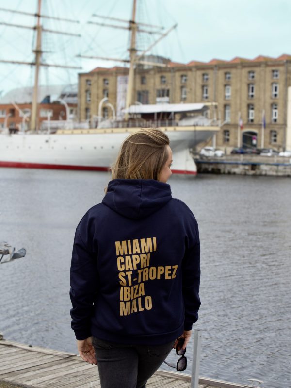 SWEAT CAPUCHE PLAGES MARINE